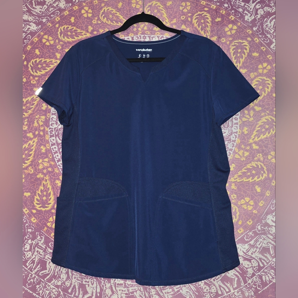 Womans Scrub Top ~ Medium ~ Navy  Blue